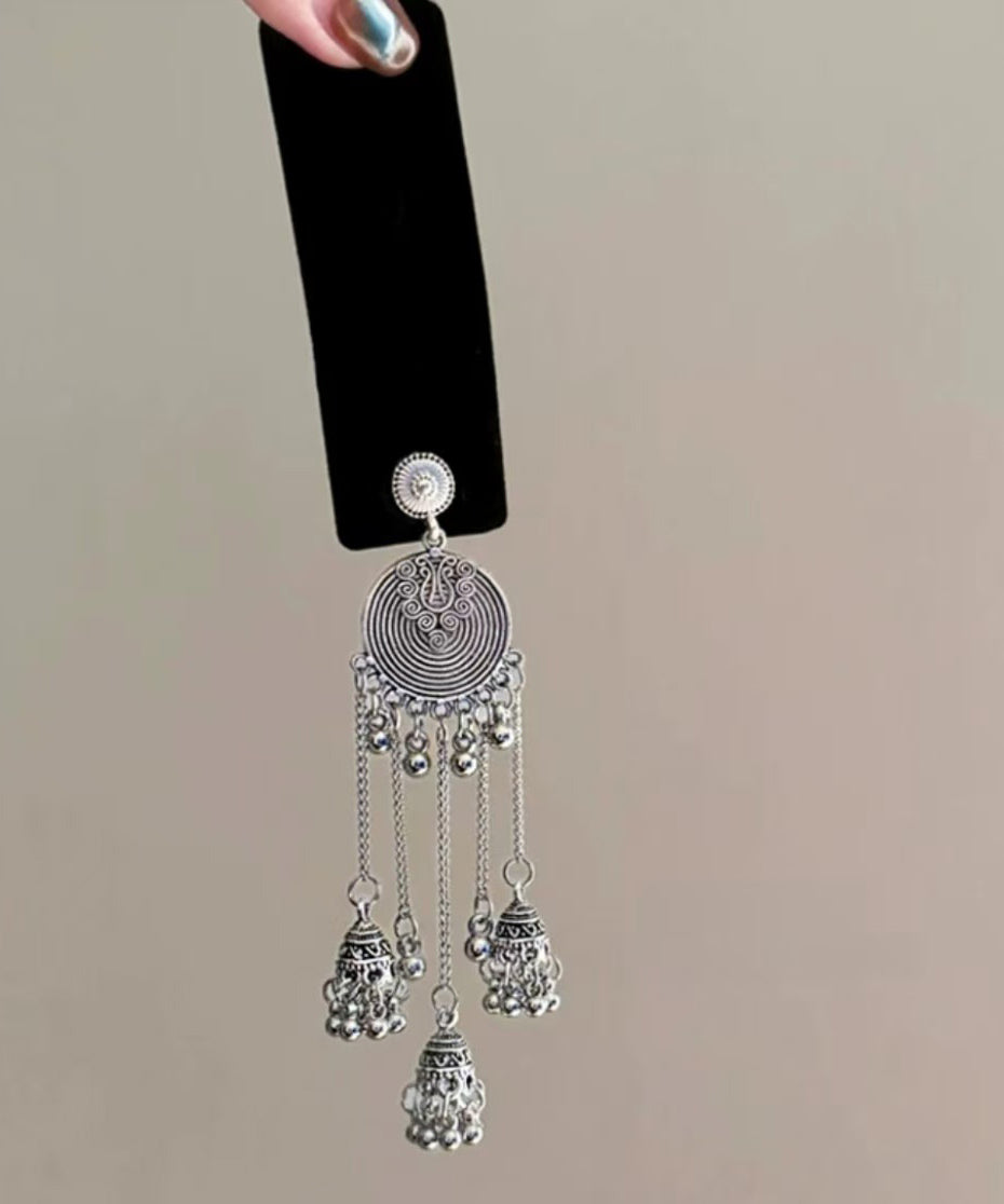 Retro Gold Flocking Alloy Tassel Hairpin