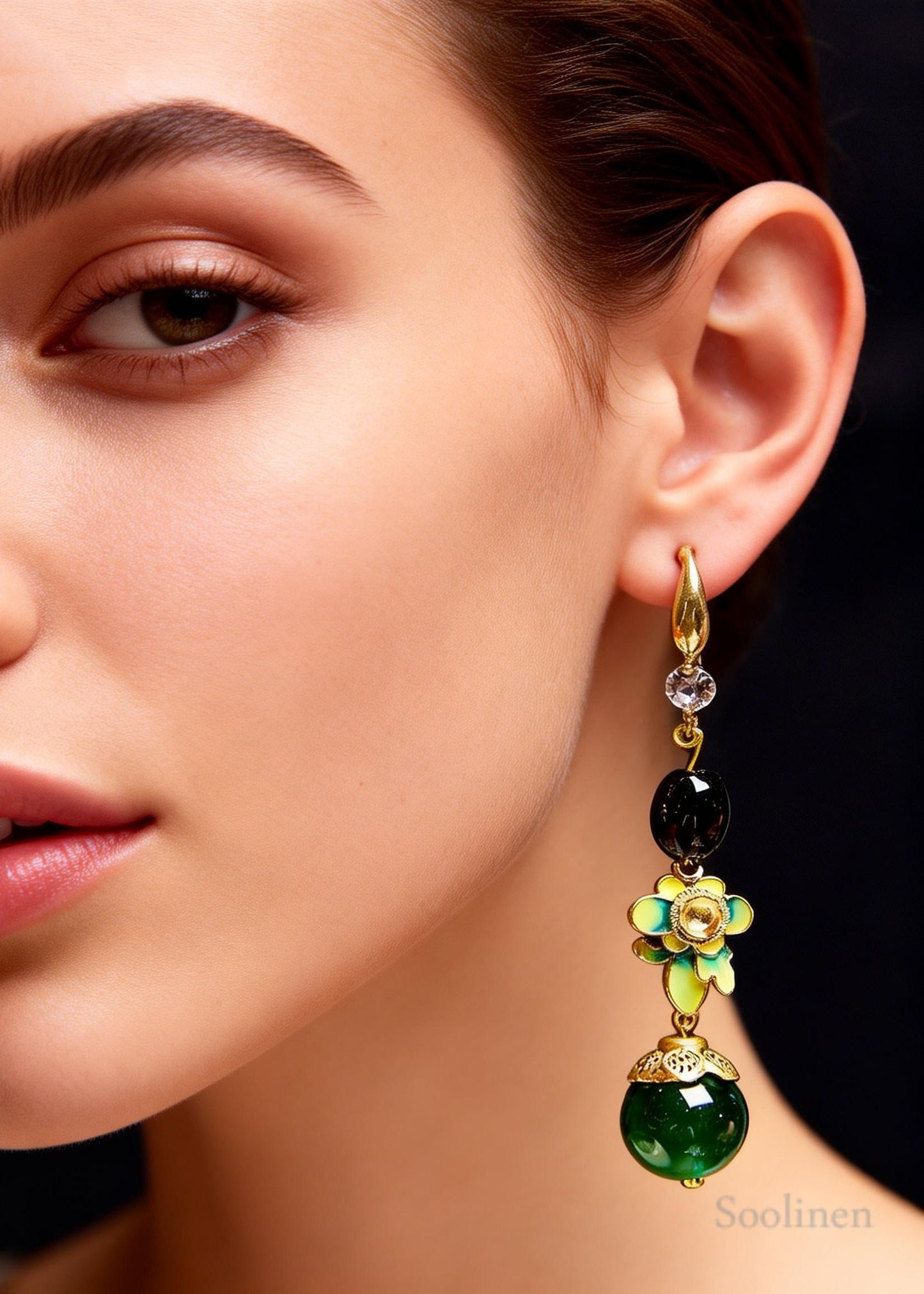 Retro Turquoise Fine Flower Drop Earrings