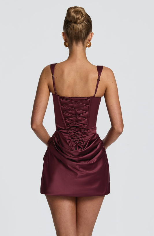 Imogen Mini Dress - Cherry Lacquer