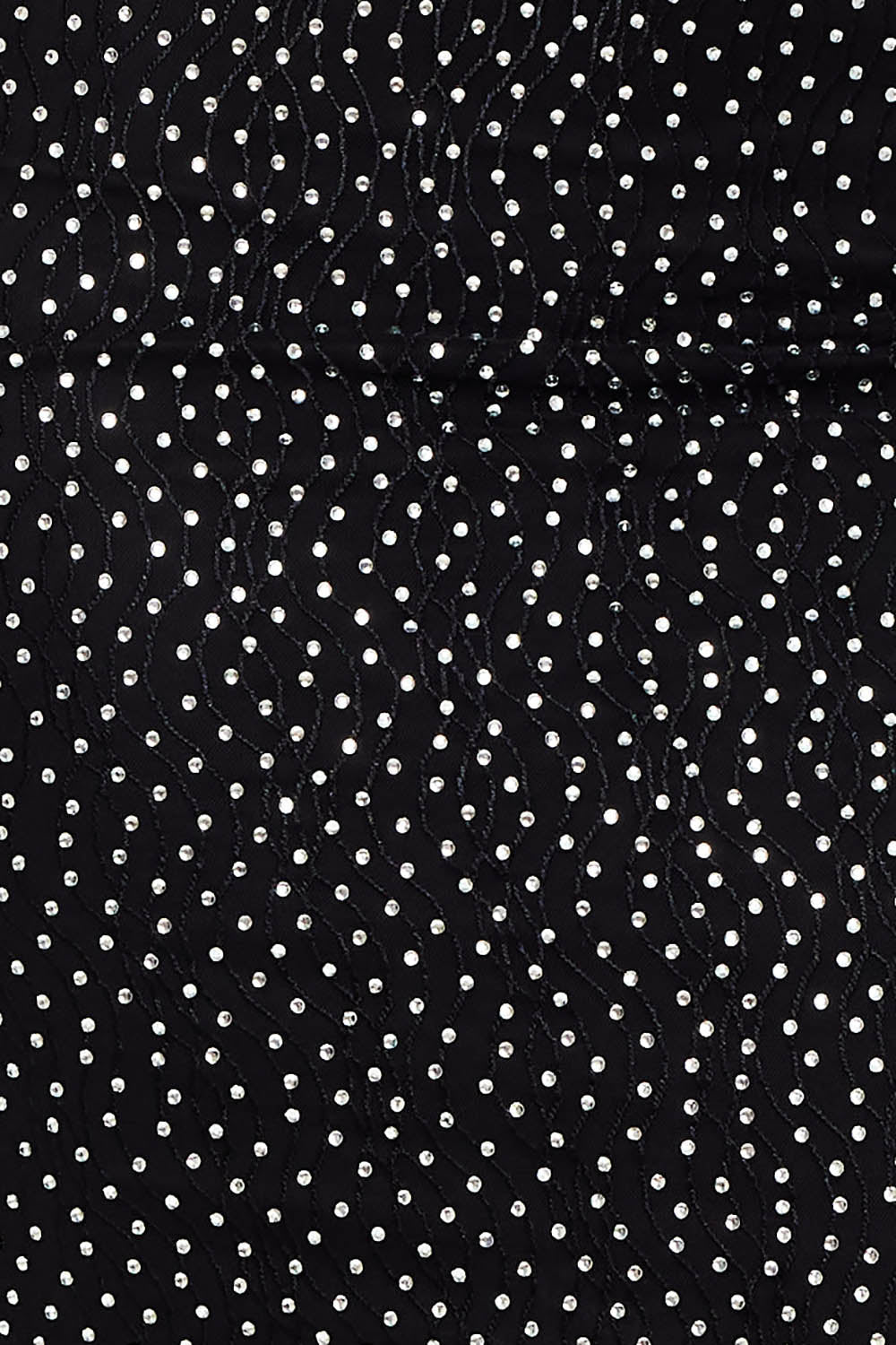 Symphony Dress - Rhinestone On Stretch Wavy Mesh Mini Dress