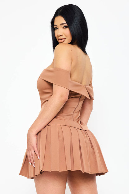 Symphony Dress - Woven Off The Shoulder Mini Dress