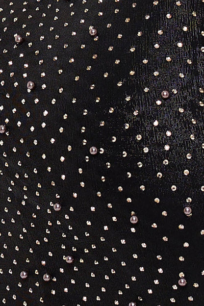 Symphony Dress - Rhinestone And Pearl Beaded Midi Dress