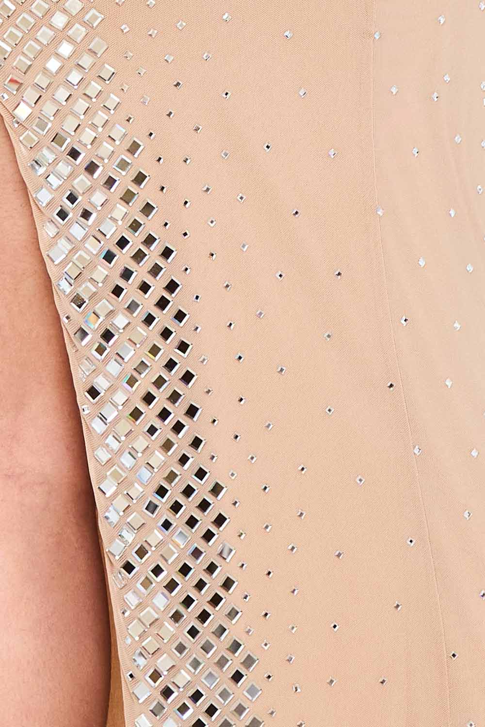 Symphony Dress - Square Rhinestone Body Maxi Dress