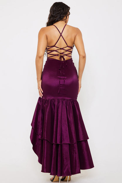 Symphony Dress - Taffeta Layered Ruffle Maxi Dress