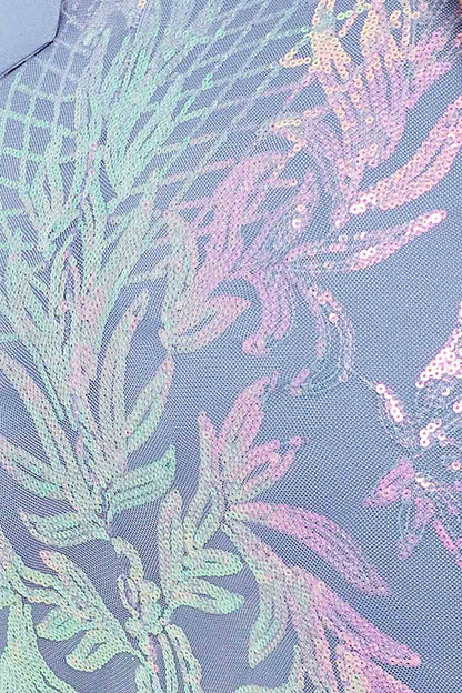 Symphony Dress - Floral Patterned Seqin Mesh Mermaid Maxi Dress