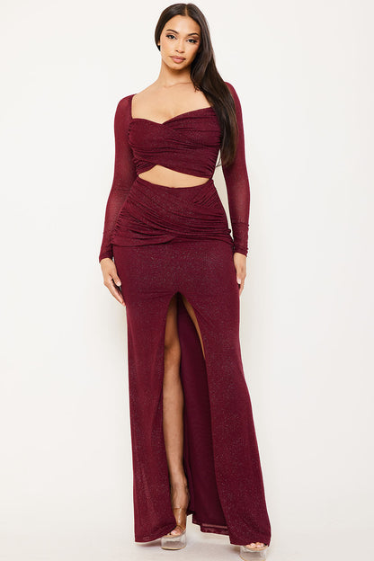Symphony Dress - Powermesh With Glitter Maxi Dress