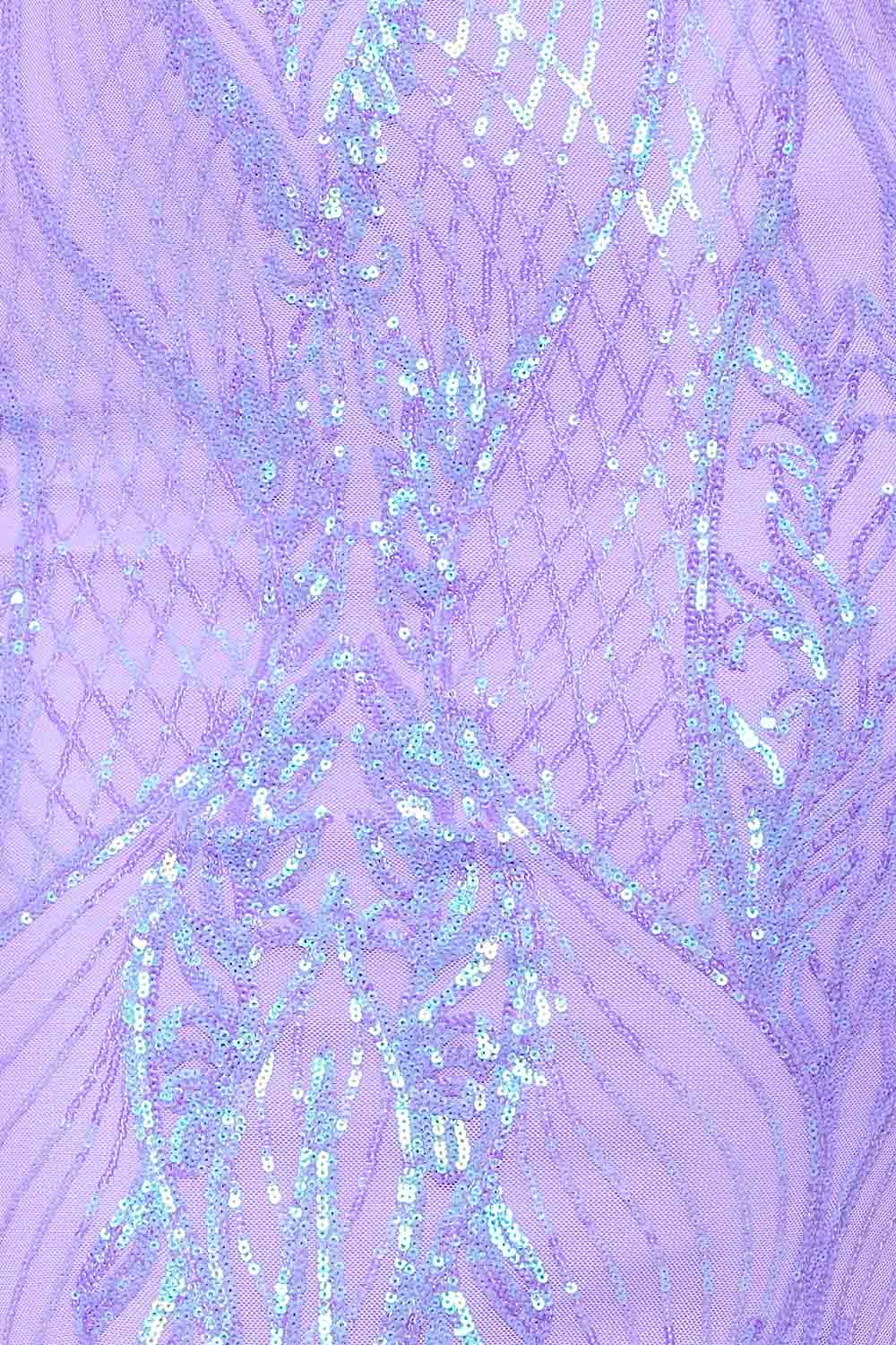 Symphony Dress - Scroll Pattered On Mesh Fabric Maxi Dress
