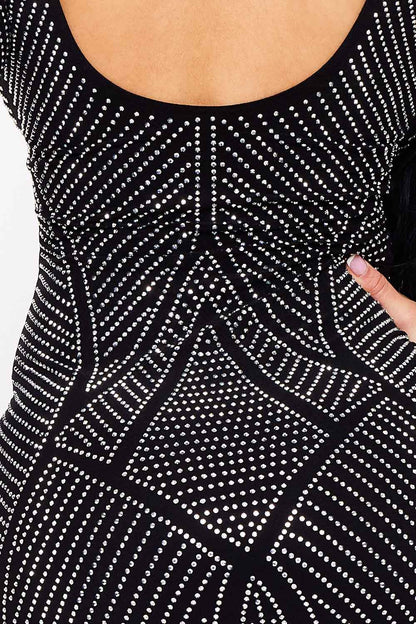 Symphony Dress - Full Rhinestone Studded Maxi Dress