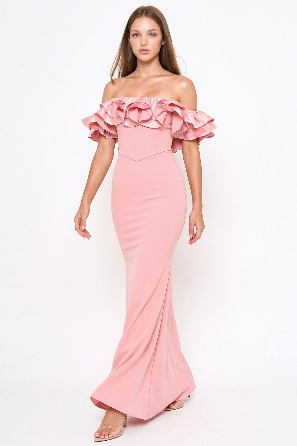 Symphony Dress - Ruffle Off The Shoulder Maxi Dress