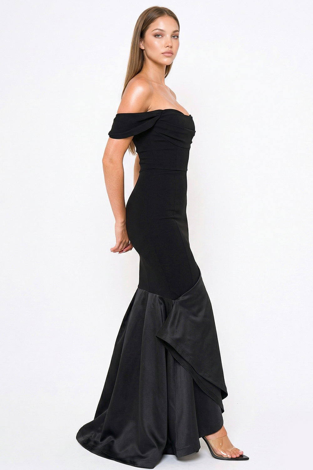 Symphony Dress - Satin Contrast Bottom Mermaid Maxi Dress