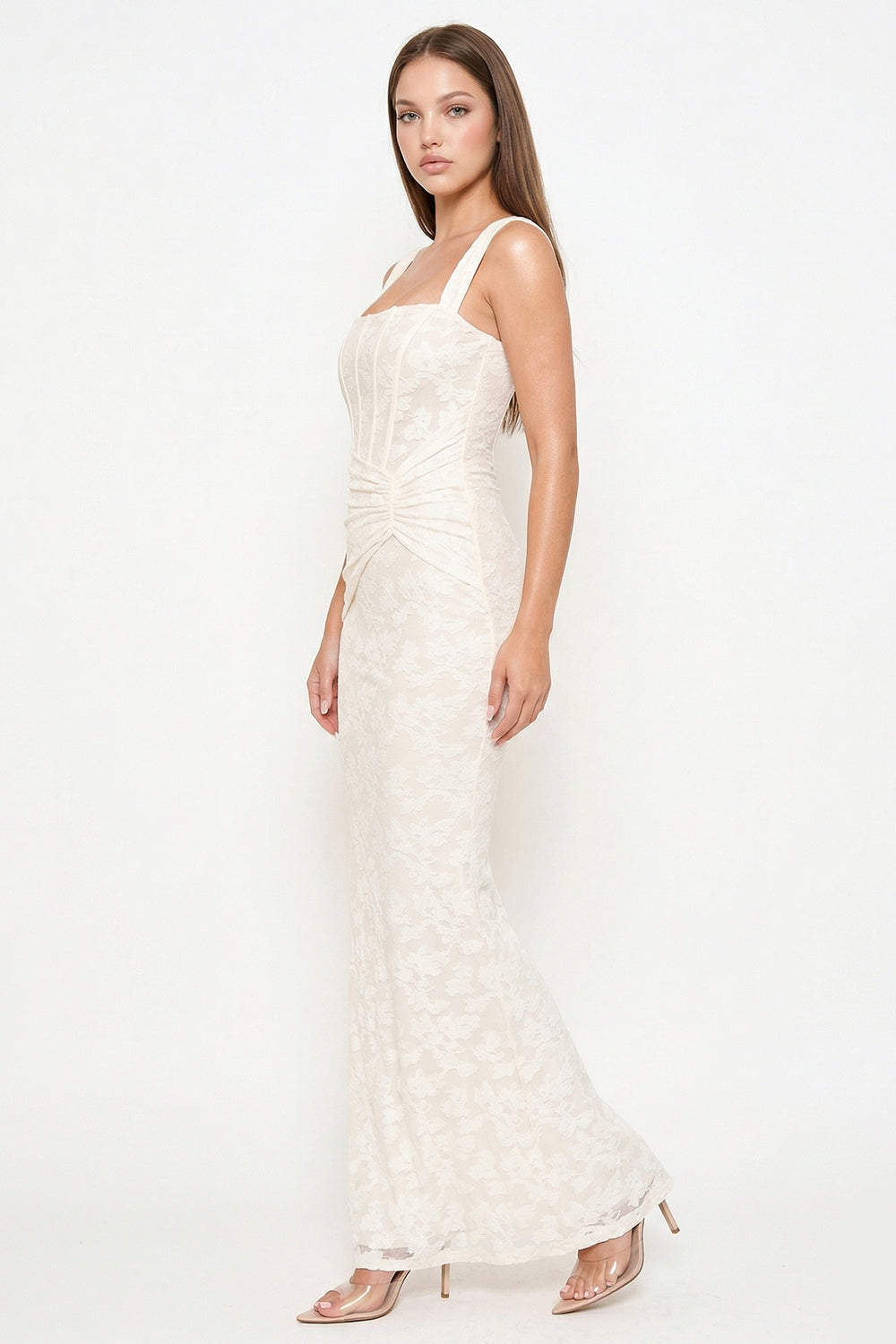Symphony Dress - Bustier Bodice With Twist On The Side Maxi Dress