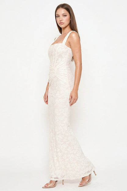 Symphony Dress - Bustier Bodice With Twist On The Side Maxi Dress
