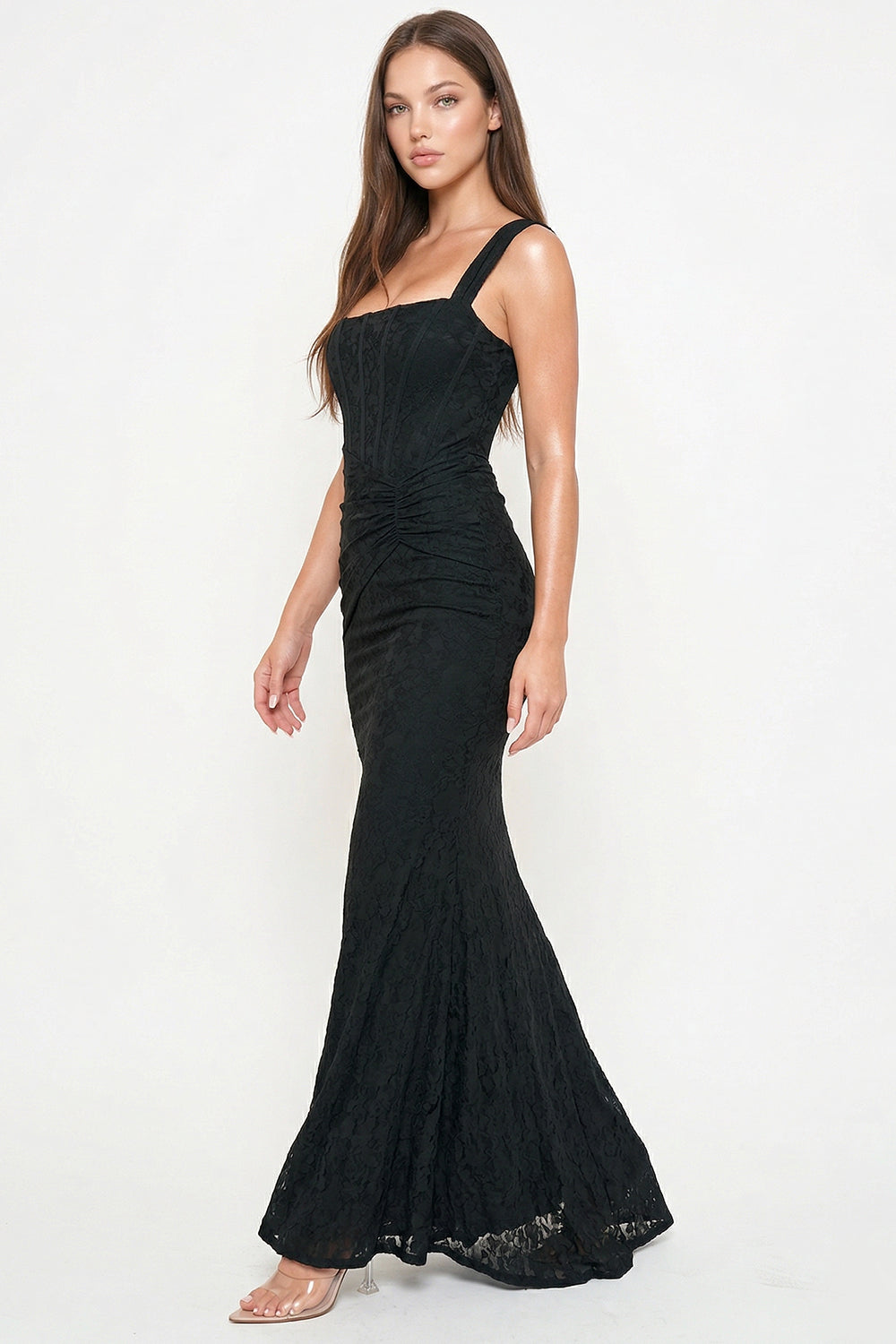 Symphony Dress - Bustier Bodice With Twist On The Side Maxi Dress