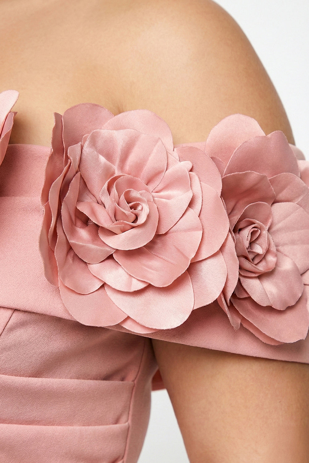 Plus Size Night Out Dress - Flower Corsage Side Detail Plus Size Midi Dress