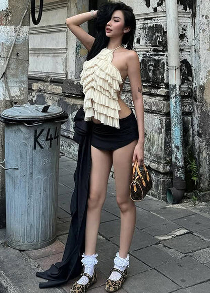 Sexy Apricot Backless Halter Hot Vest Summer