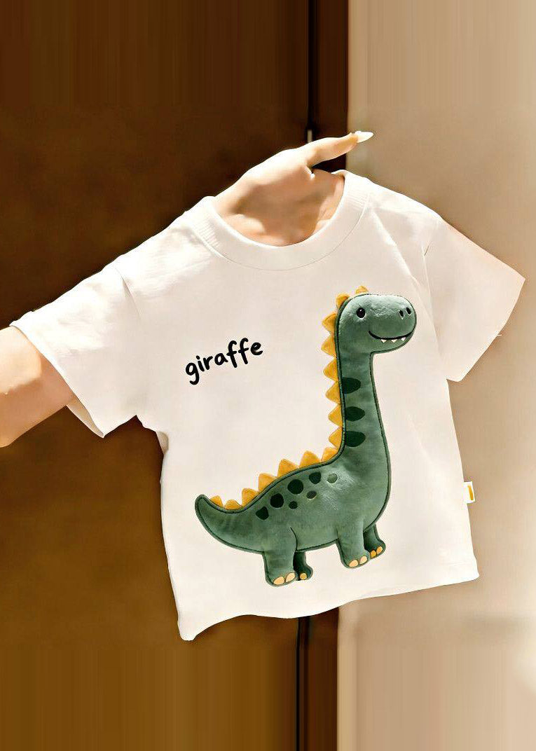 Simple Pink O-Neck Print Kids T Shirt Tops Short Sleeve