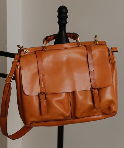 Style Brown Large Capacity Leather Laptop Bag