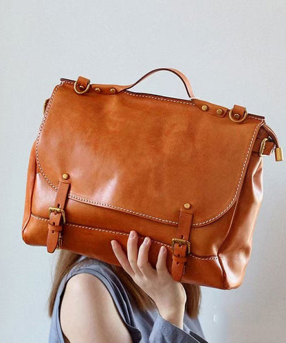 Style Brown Large Capacity Leather Laptop Bag