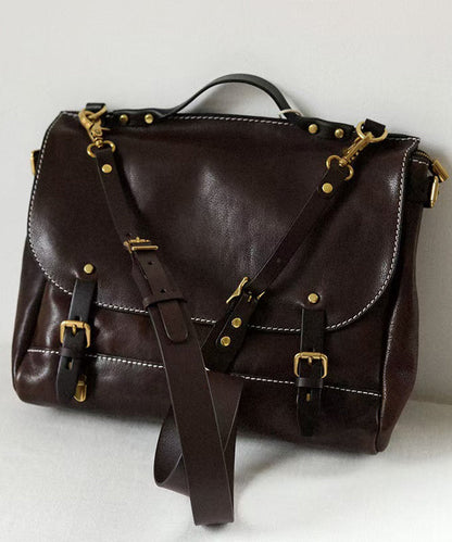 Style Brown Large Capacity Leather Laptop Bag