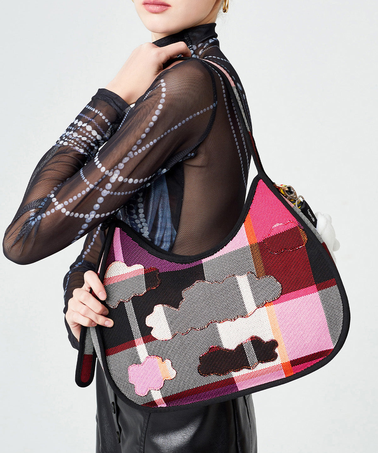 Style Colorblock Print Solid Durable Cotton Hobo Bag