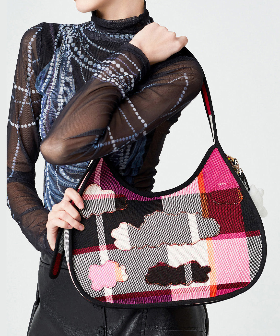 Style Colorblock Print Solid Durable Cotton Hobo Bag
