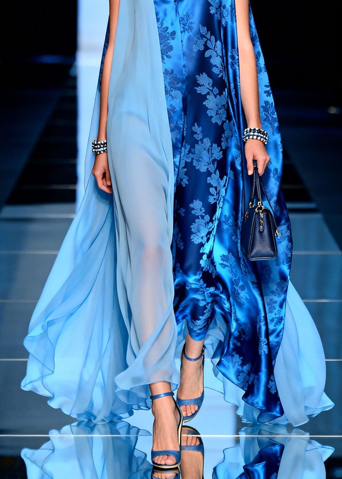 Stylish V Neck Asymmetrical Design Patchwork Chiffon Dresses Sleeveless