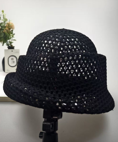 Summer New Khaki Hollow Breathable Design Bucket Hat
