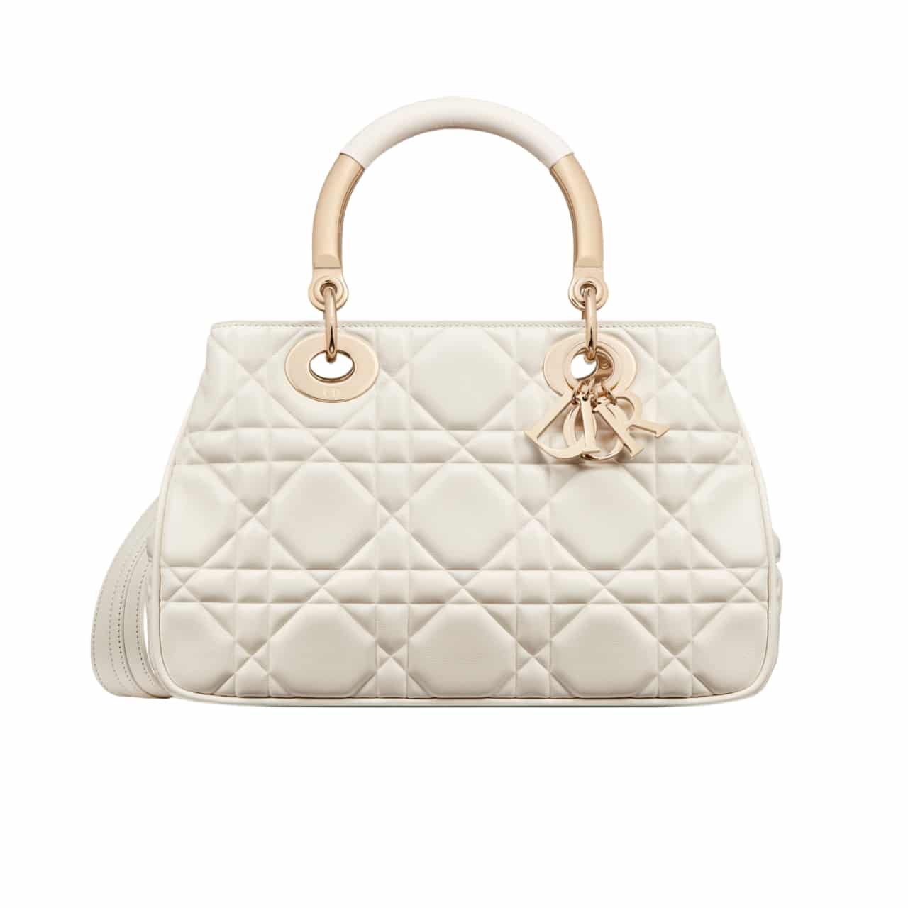DIOR LADY 95.22 MEDIUM HANDBAG LATTE 25CM