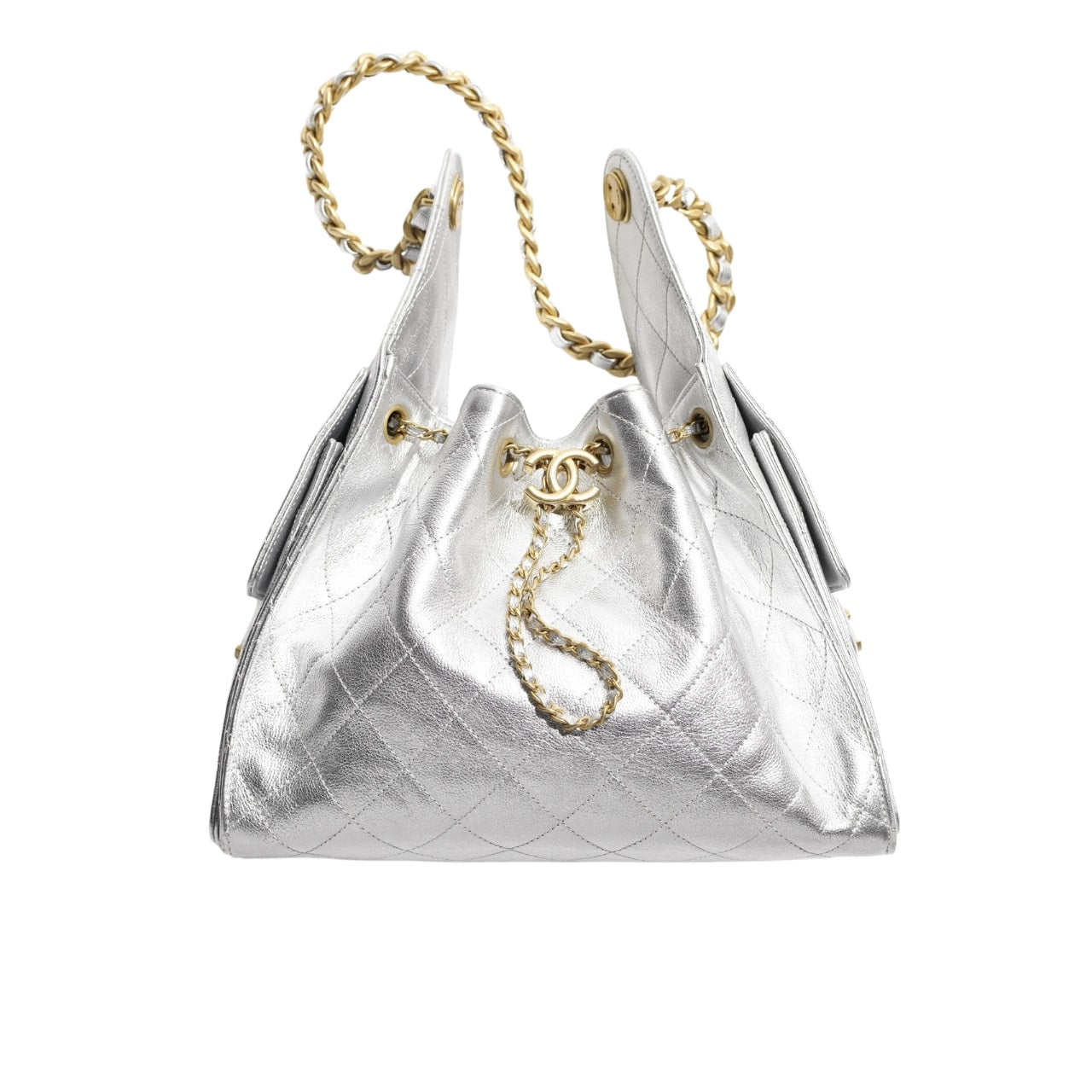 CHANEL 25 SMALL HANDBAG METALLIC 23CM AS5293 B20405 NZV67
