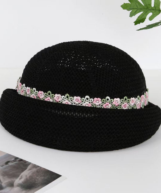 Unique Beige Breathable Mesh Floral Beret Hat