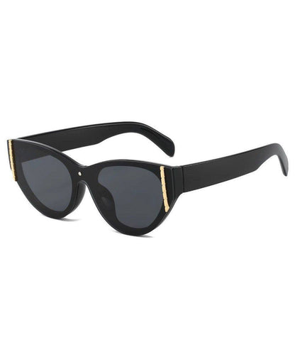 Unique Beige Resin UV Protection Cat Eye Sunglasses