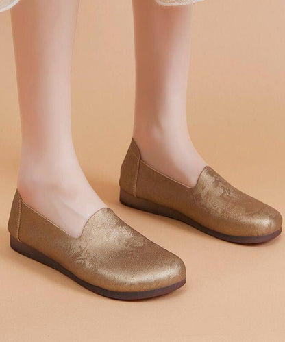 Unique Silvery Flat Feet Shoes Faux Leather