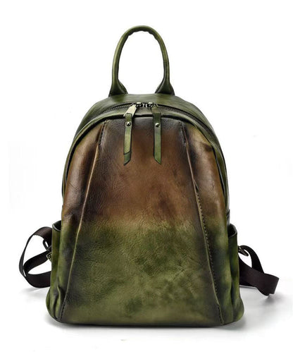 Vintage Coffee Large Capacity Calf Leather Backpack Bag