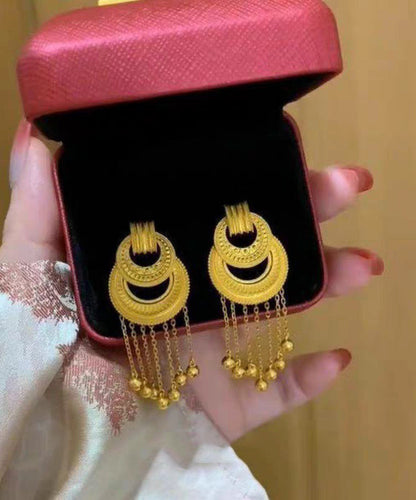 Vintage Gold Ancient Gold Tassel Drop Earrings