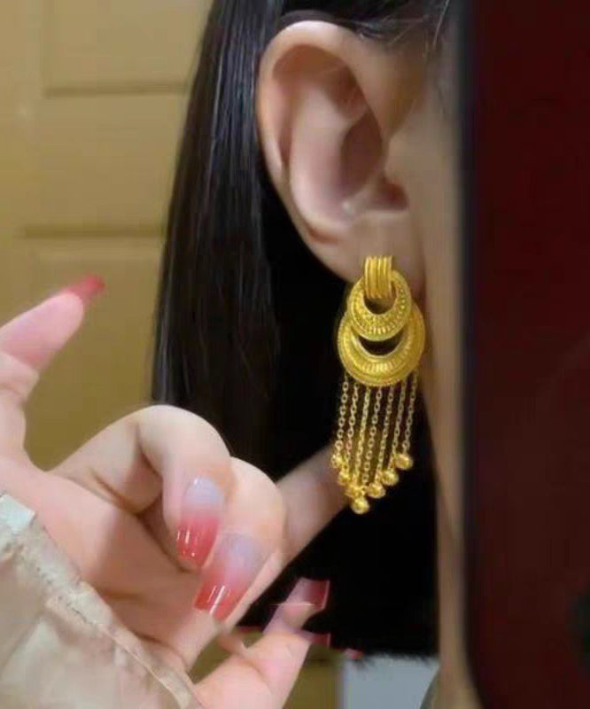 Vintage Gold Ancient Gold Tassel Drop Earrings