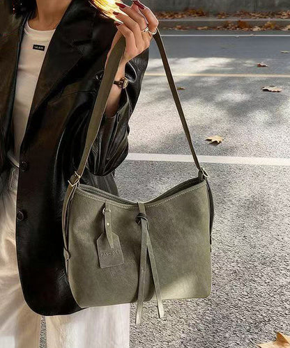 Vintage Solid Durable Large Capacity Fine Suede Messenger Bag