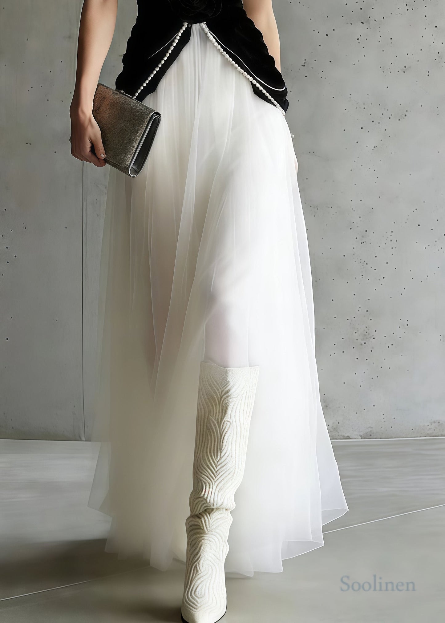 Women Black Halter Patchwork Tulle Flower Decorated Dinner Dress Sleeveless