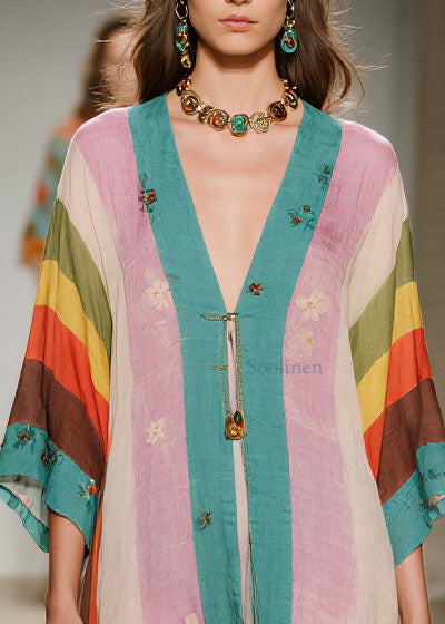 Women Colorblock Oversized Print Cotton Vacation Dresses Summer