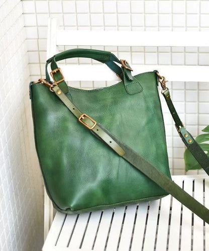 Women Orange Large Capacity Leather Tote Handbag