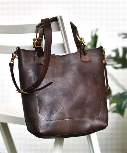 Women Orange Large Capacity Leather Tote Handbag