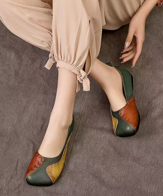 Women Splicing Flat Shoes For Women Colorblock Sheepskin