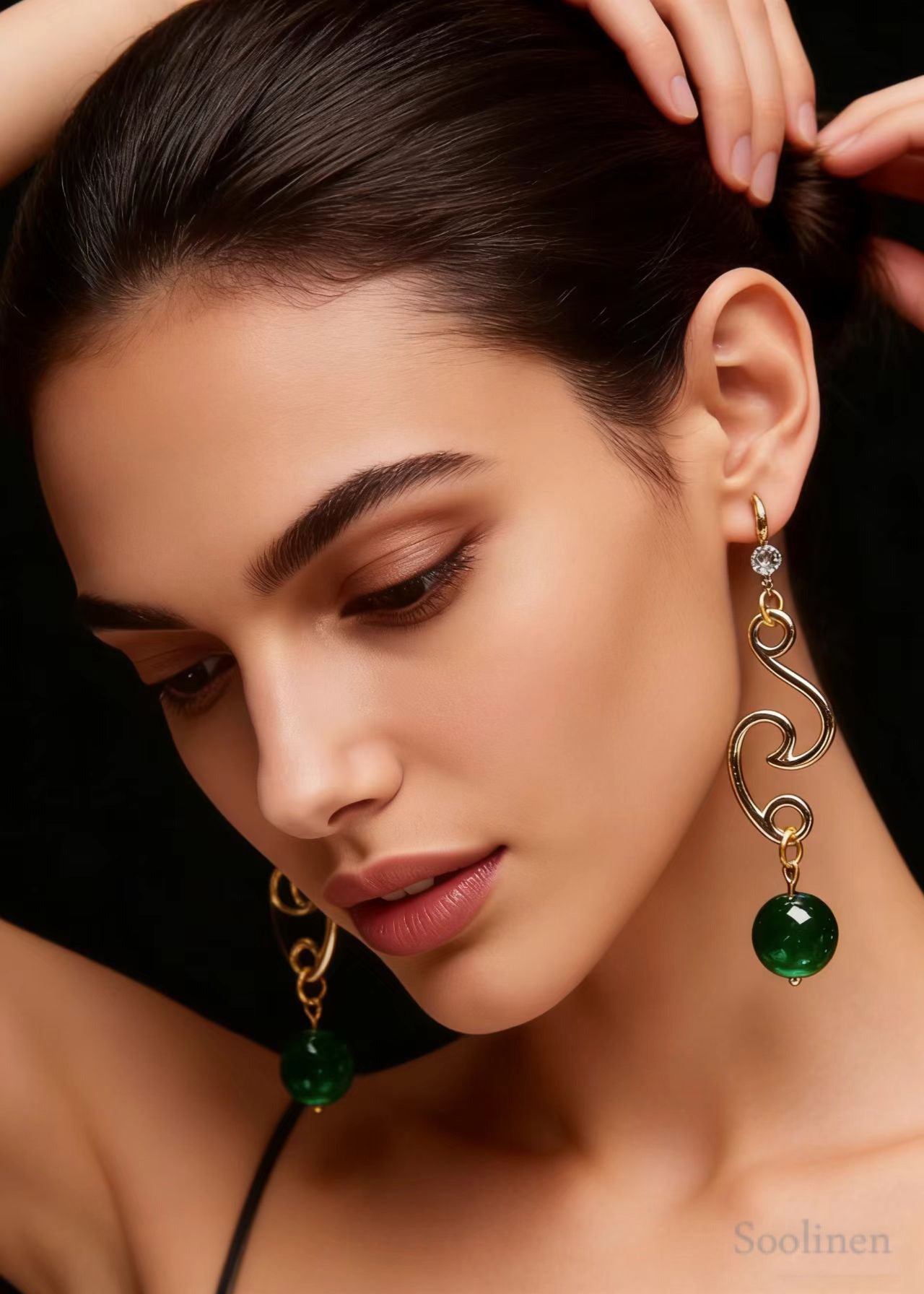 Women Turquoise Tassels Long Drop Earrings