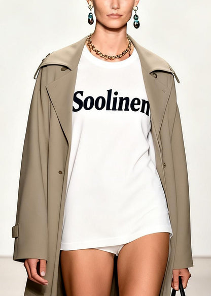 Women White Oversized Cotton T-Shirts Summer