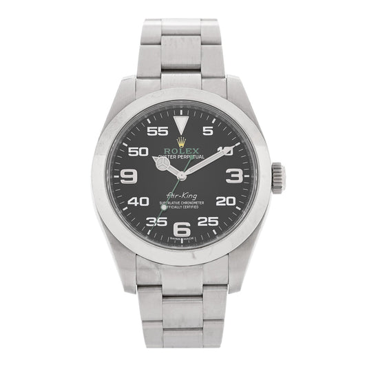 Stainless Steel 40mm Air-King Oyster Perpetual Watch Black 116900