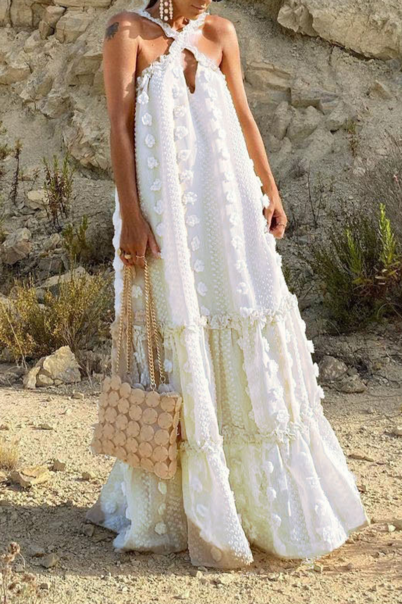 Fashion Solid Halter Cake  Dresses(6 Colors)