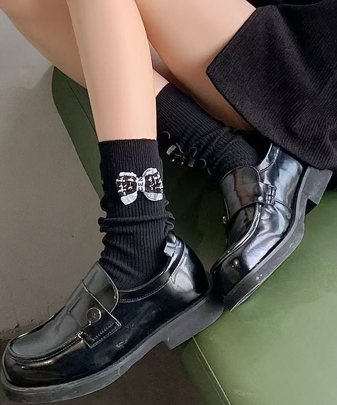 Korean Version Sweet Bow Versatile Mid Calf Socks