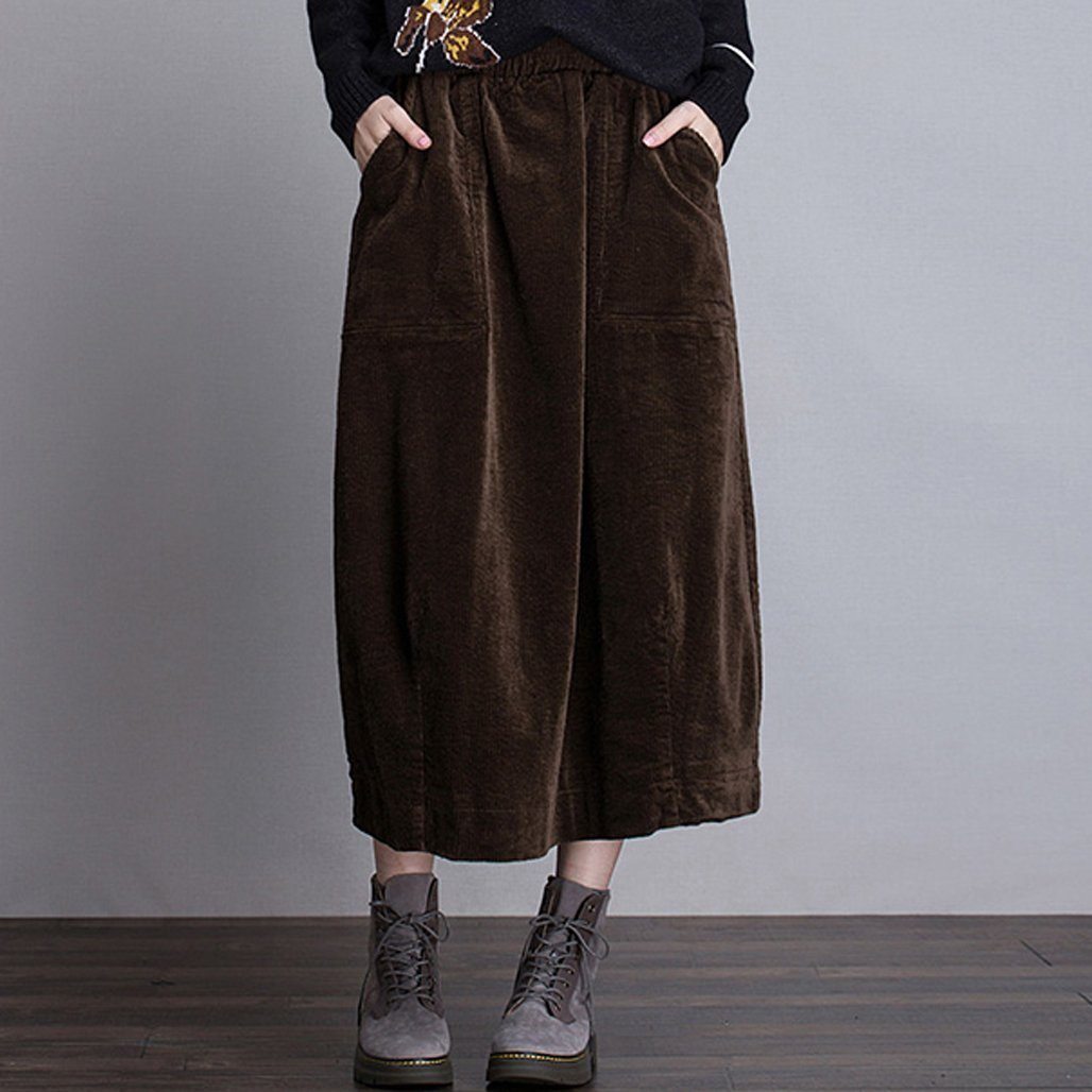 Winter Casual Women Corduroy Skirt