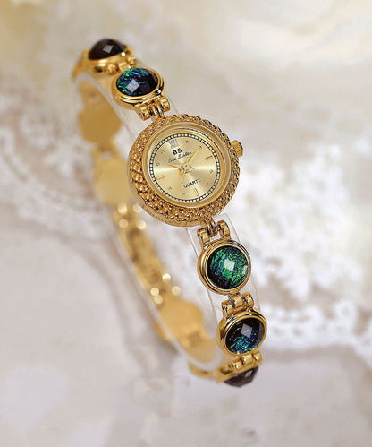 Fashion Blue Metal Hardlex Crystal Quartz Movement Watches