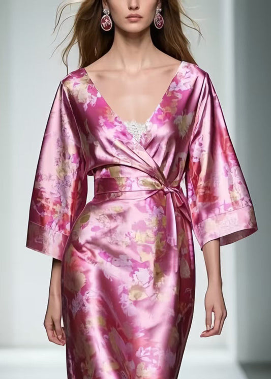 Plus Size Rose Tie Waist Patchwork Lace Long Dresses Summer