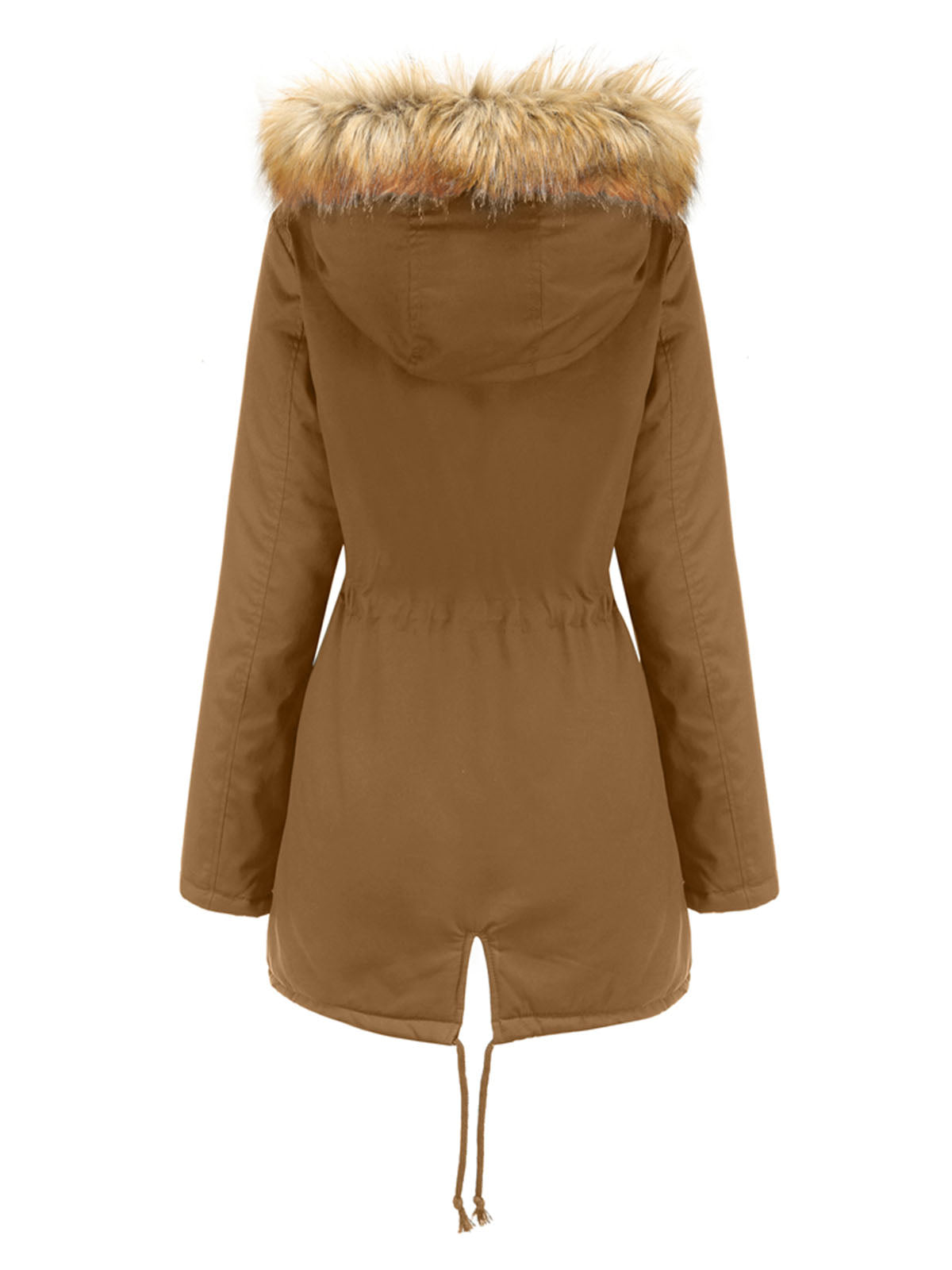 Women's Coat Street Daily Winter Plush Long Coat Solid Color Oversized Fur Warm Coat
